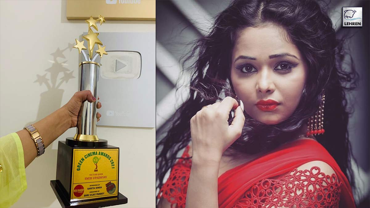 Bhojpuri Green Cinema Award Sneh Upadhya was awarded the YouTube Queen Award