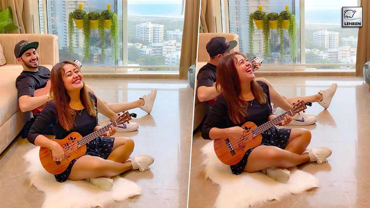 Neha Kakkar shares picture with husband Rohanpreet cool look while playing guitar