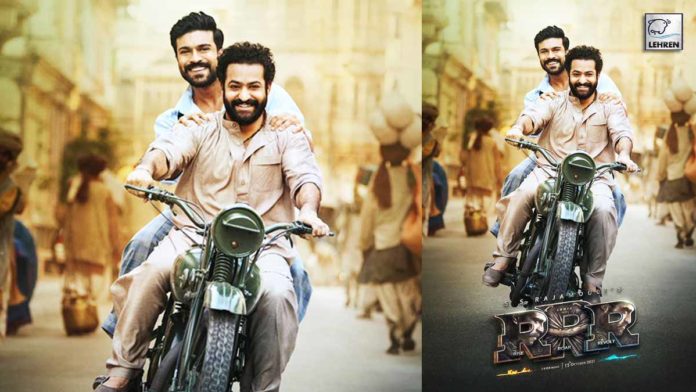 RRR new poster out Ram Charan and Jr NTR wrap up dubbing in 2 languages