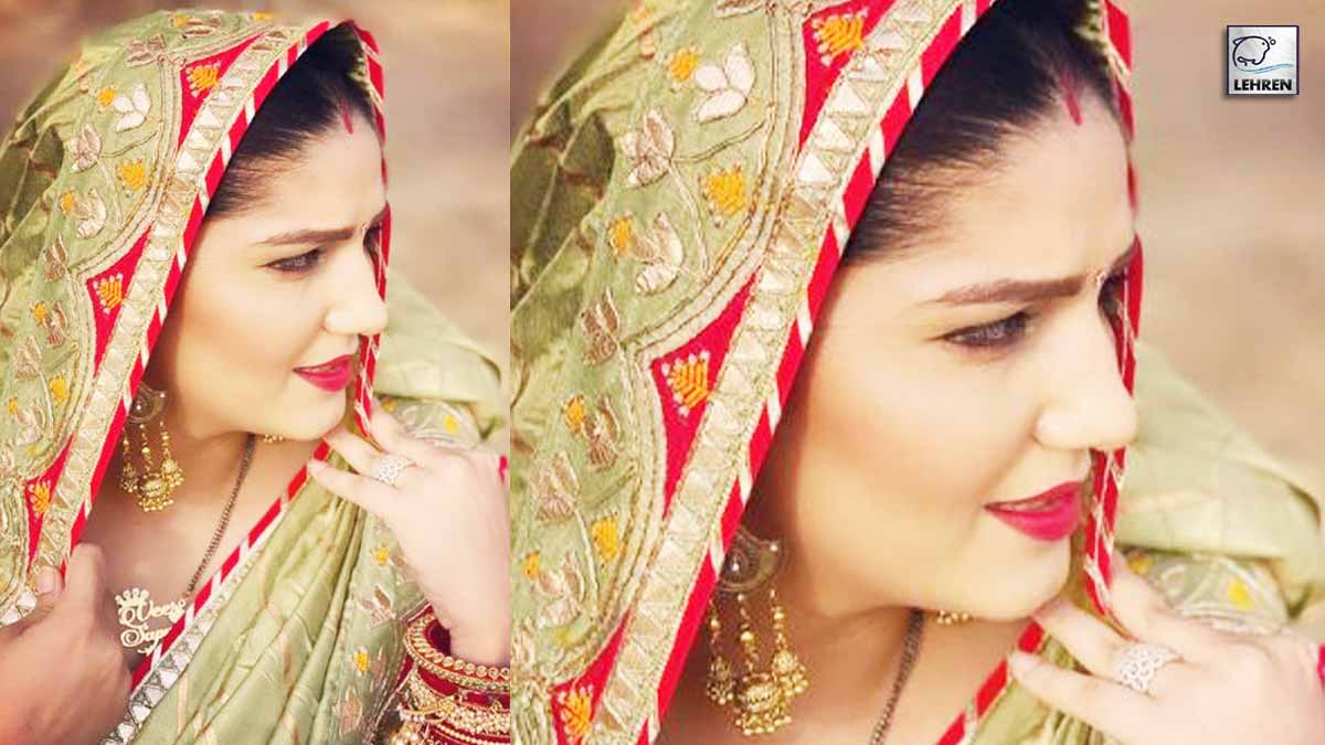 Sapna Choudhary saree photos in bride look goes viral on internet