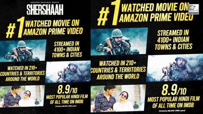 Shershaah is most watched movie on Amazon Prime Video in India
