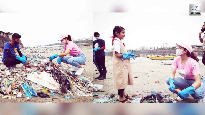 Jacqueline Fernandez participates in beach cleaning campaign on the occasion of Gandhi Jayanti
