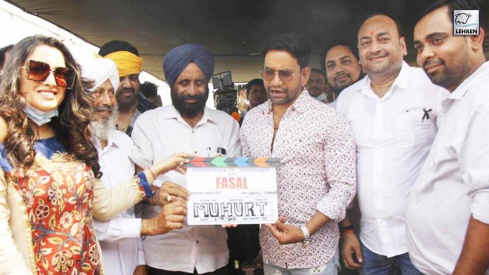 Dinesh Lal Yadav And Amrapali Dubey film 'Fasal' Shooting started at the hands of Minister Baldev Singh Aulakh