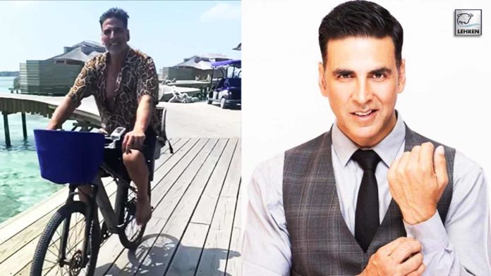 akshay-kumar-reached-maldives-for-holiday-with-family-seen-while-cycling-around-resort