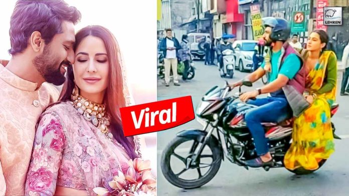 vicky-kaushal-with-sara-ali-khan-on-bike-the-pictures-are-getting-viral-on-the-internet