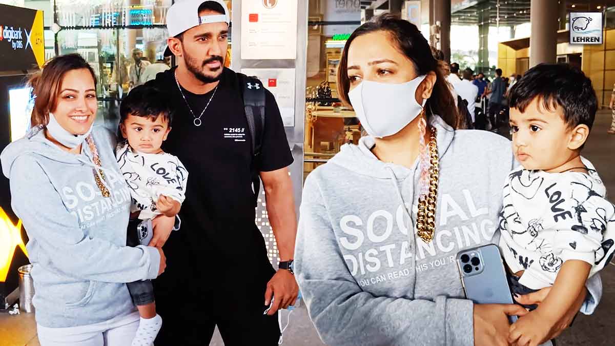 Anita Hassnandani With Son Aarav Reddy & Husband Rohit Reddy Spotted At Airport