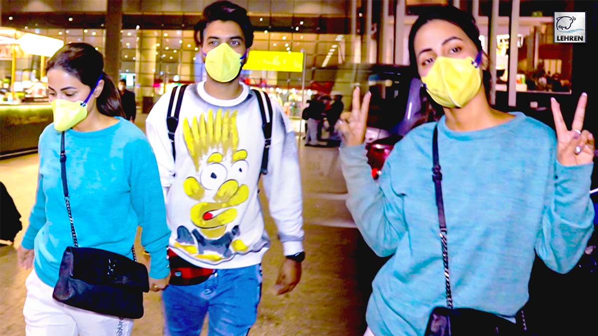 Hina Khan And Boyfriend Snapped At Airport Arrive