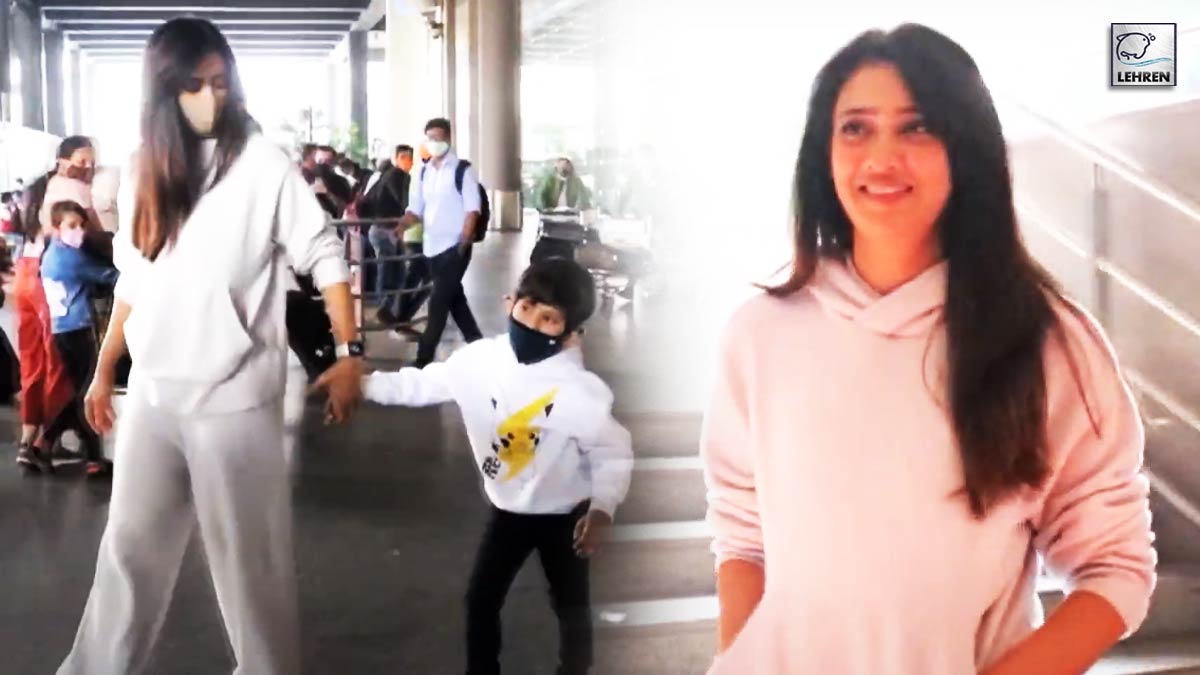 Shweta Tiwari's Son Reyansh Funny Moments Captured At Mumbai Airport