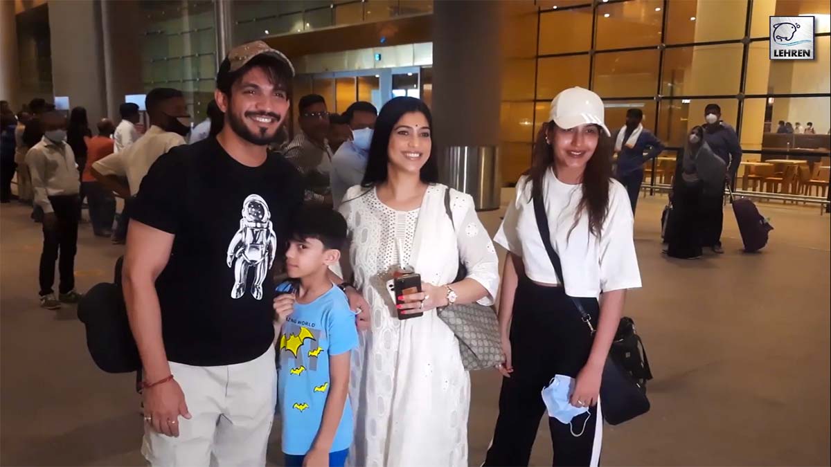 Arjun Bijlani With Wife Neha And Surbhi Chandna Spotted