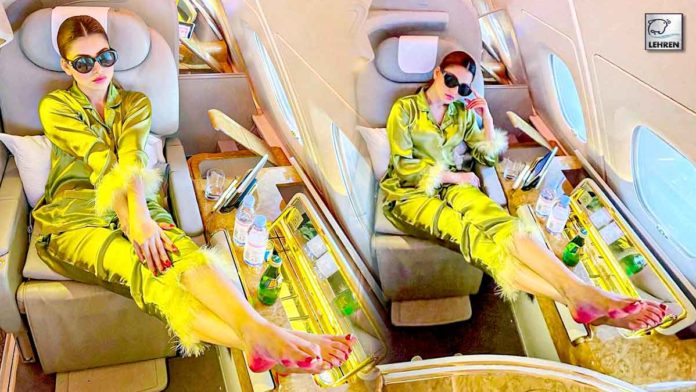Urvashi Rautela shared her bold picture while sitting in the flight