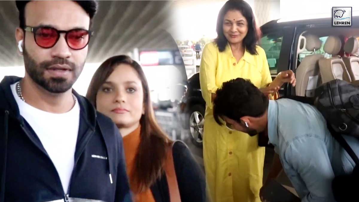 Web-Arjun-Bijlani-,-Ankita-Lokhande-With-Her-Family-At-Airport-Departure