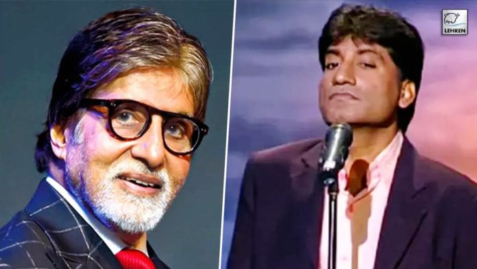 Amitabh Bachchan's Voice Is Being Heard To Raju Srivastav For His Speedy Recovery.