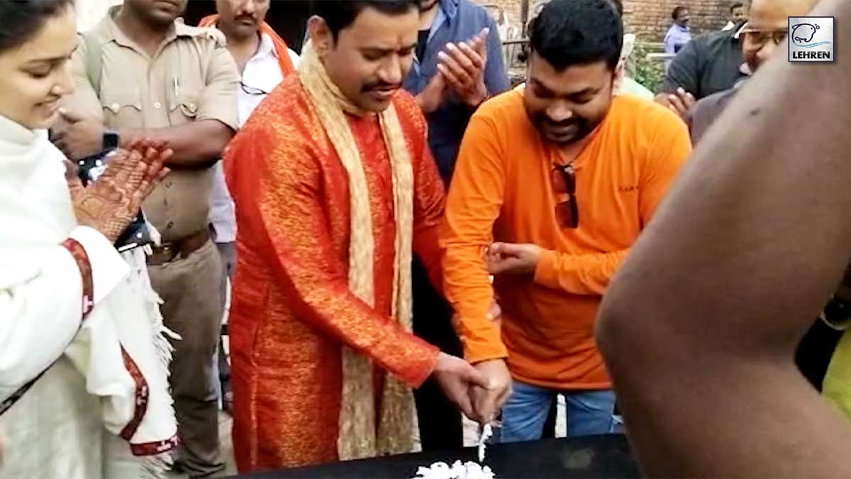 Ashish Verma Birthday Cake Cutting With Nirahua & Amrapali