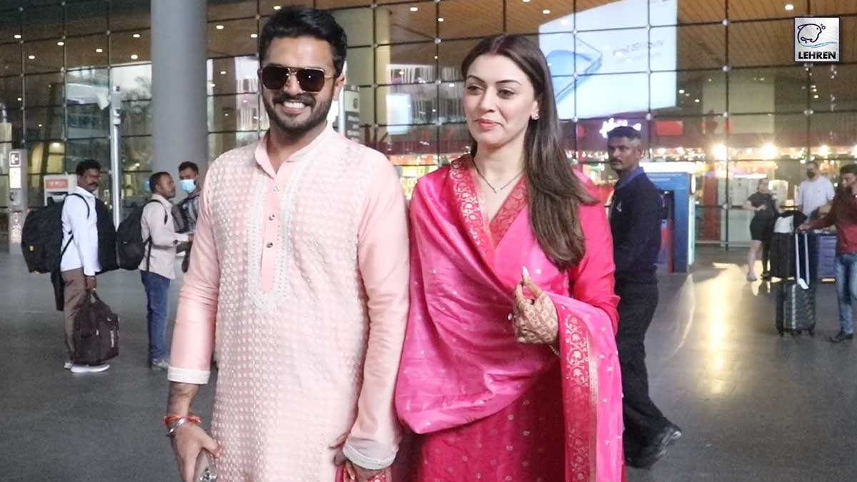 Hansika Motwani After Marriage Spotted At Airport With Husband