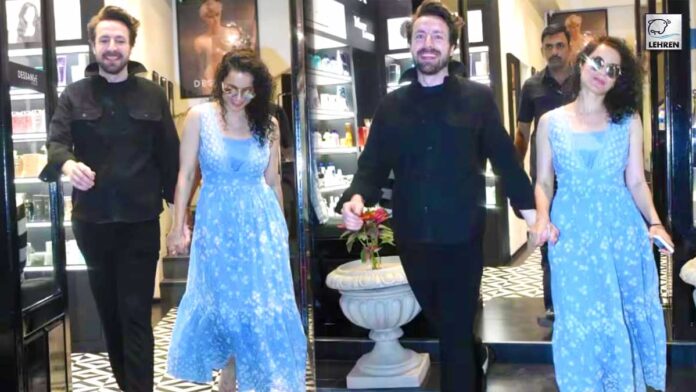 kangana ranaut steps out of salon with mystery man