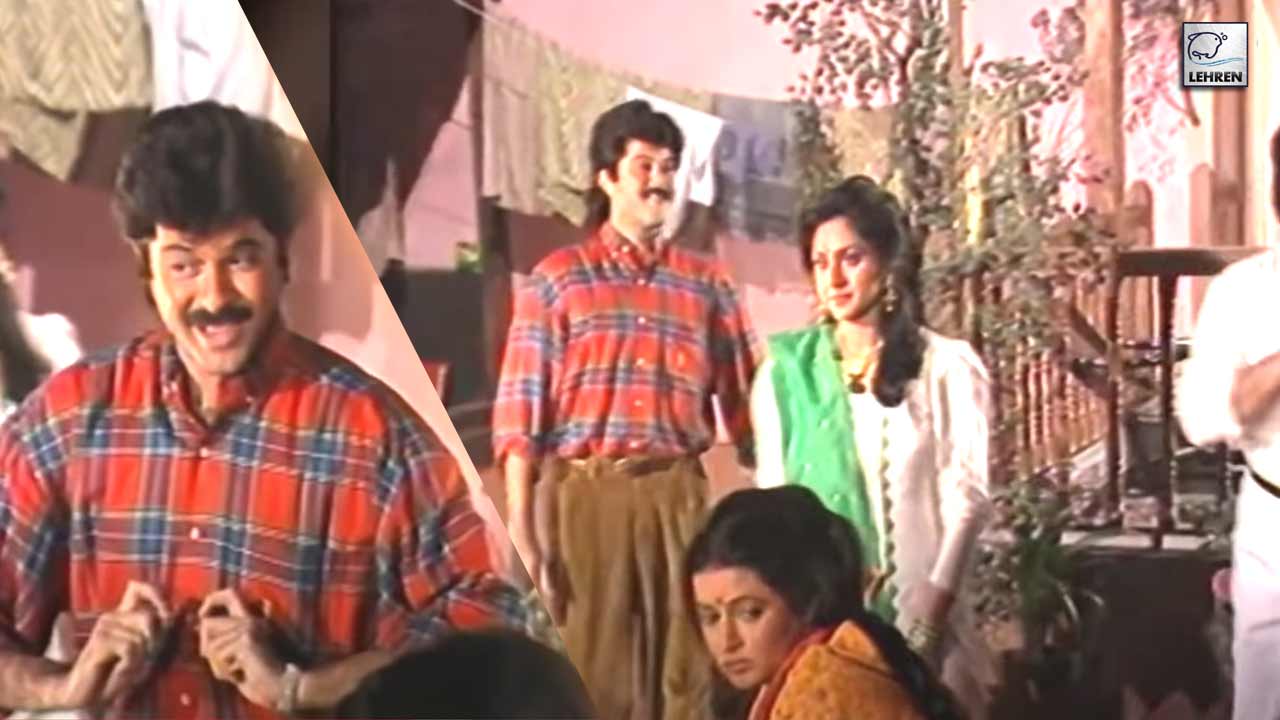 Anil Kapoor And Meenakshi Sheshadri On The Sets Of Ghar Ho To Aisa
