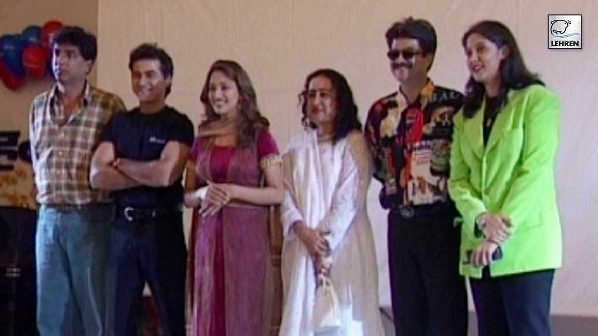 Anil Kapoor, Madhuri Dixit At The Premiere Party Of Film Mohabbat (1997)