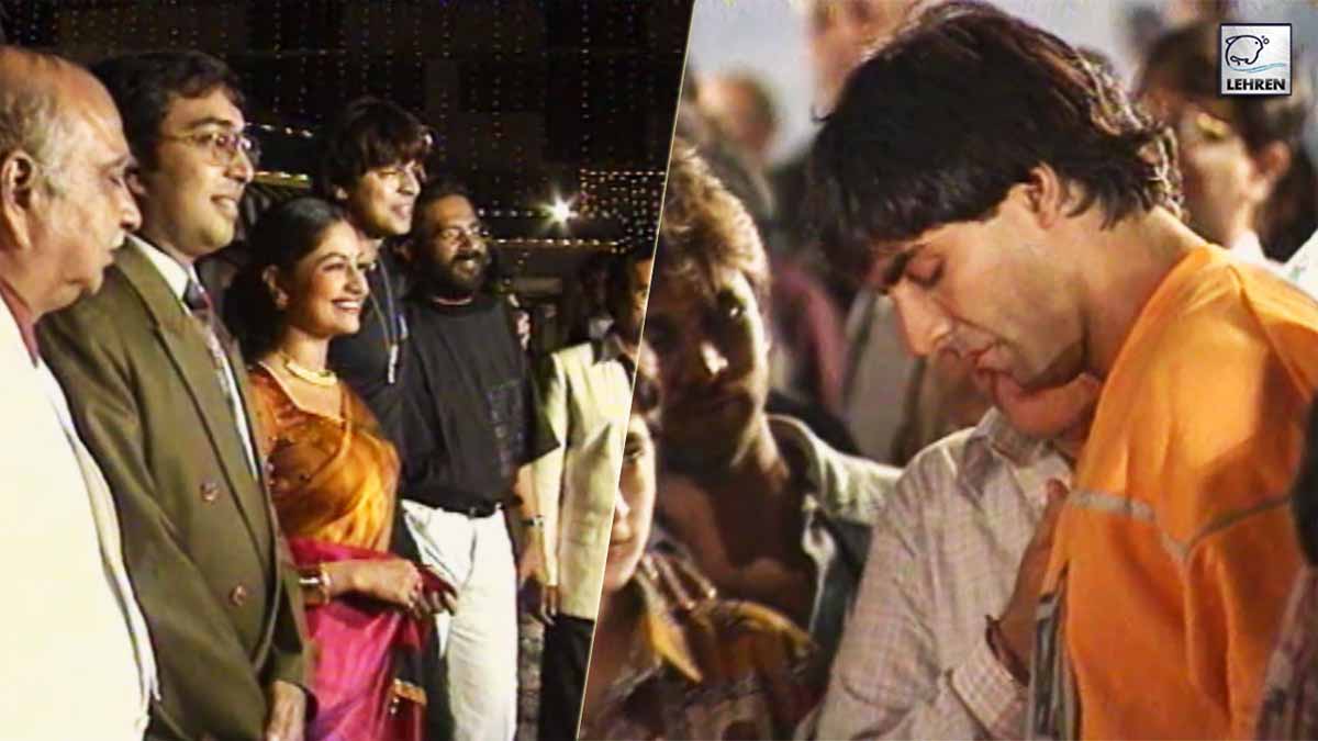 Inder Kumar, Ayesha Jhulka On The Sets Of 'Ghoonghat' (1997)