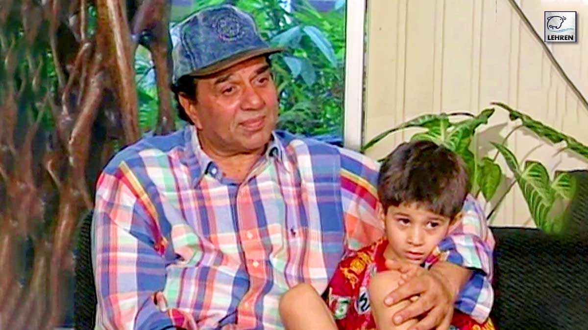 Rare Interview Of Dharmendra With Grandson Karan Deol On His Lap