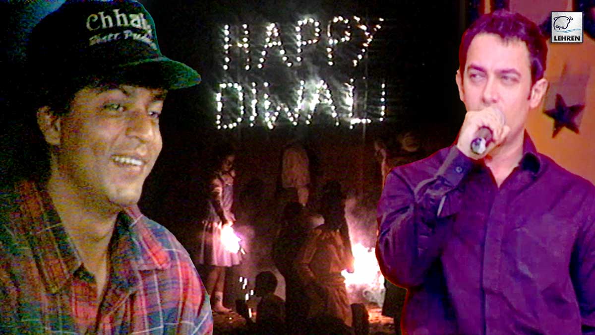 shahrukh khan jokes aamir khan sings at a special diwali night