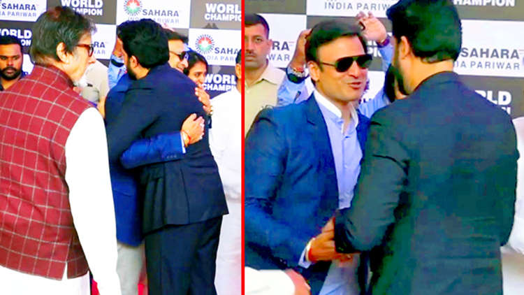 Abhishek HUGS Aishwarya's ex Vivek Oberoi after meme controversy