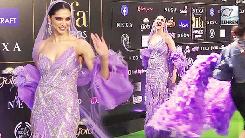 Deepika Padukone's funny entry in huge purple dress at IIFA 2019