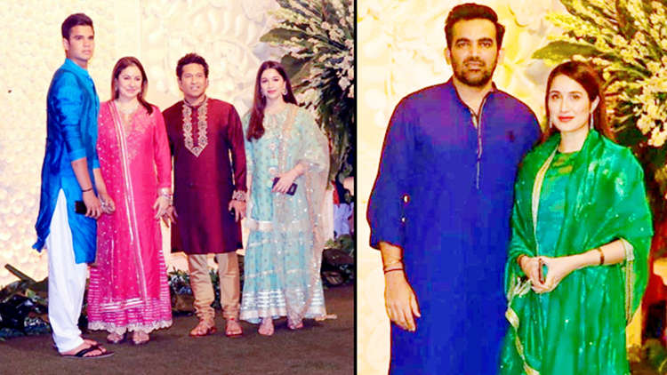 Indian Cricketers with Family at Ambani's Ganesh Puja 2019