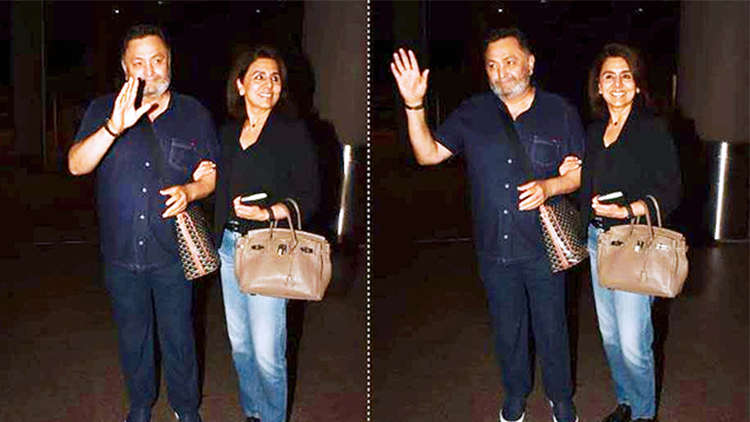 Rishi Kapoor returns home after a year of treatment with wife Neetu Singh