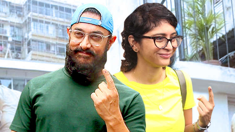 Aamir Khan and wife Kiran Rao cast vote for maharashtra assembly elections 2019