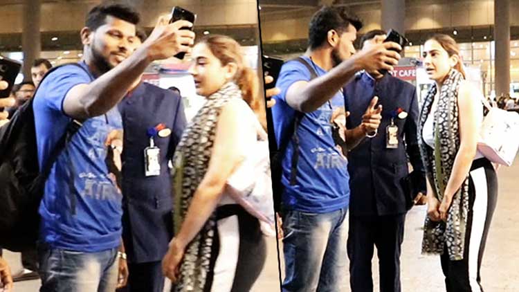 Sara Ali Khan Gets Uncomfortable While Clicking Selfie With Fan