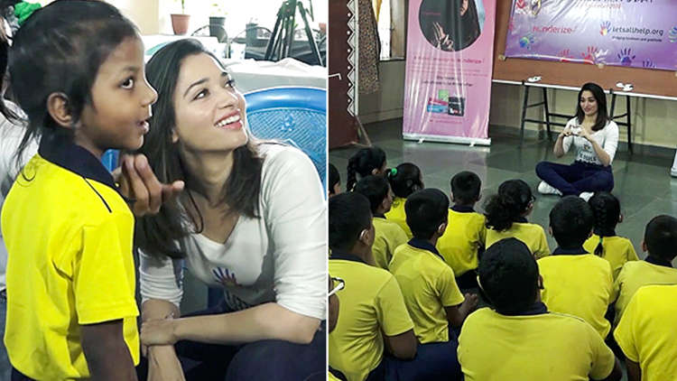 Tamannaah Bhatia Celebrates Children's Day With Specially-Abled Children