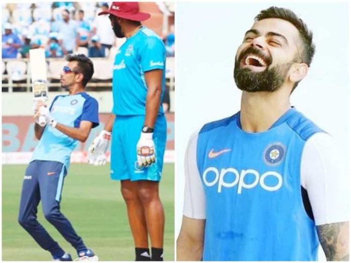 His calf is bigger than your thigh Kohli trolls Chahal over pic with Pollard