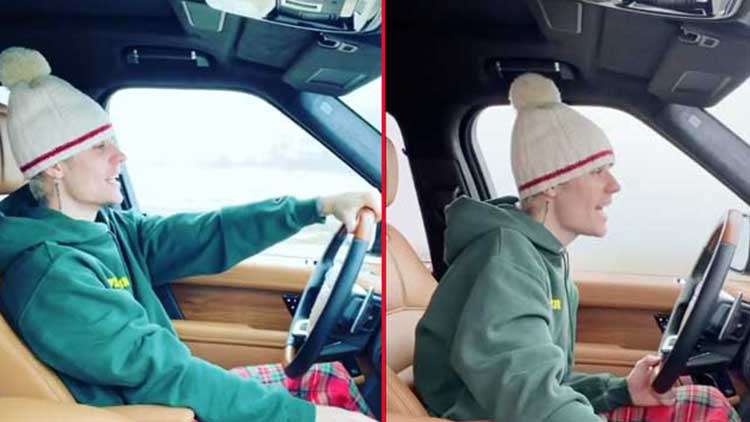 Justin Bieber Belts Out His Throwback Christmas Album While Driving Home!