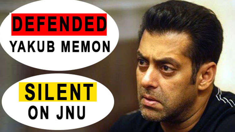 Why Is Salman Khan Who Defended Yakub Memon Silent On JNU Violence?