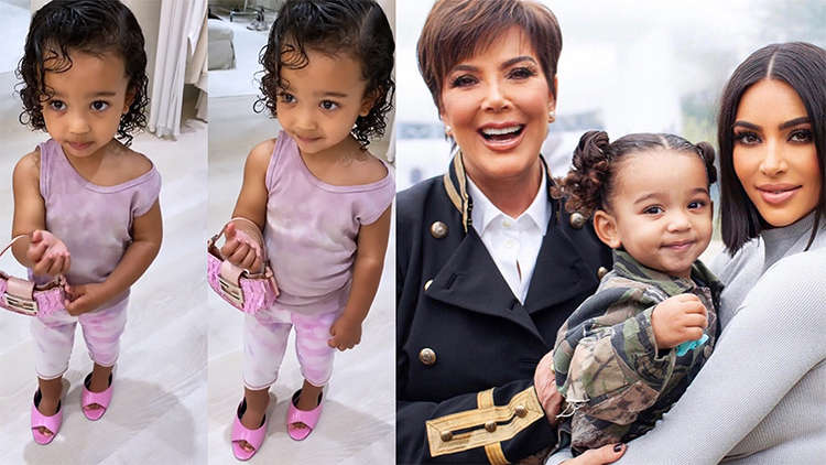 Chicago West Wears Mommy Kim’s Pink Peep-Toe Pumps