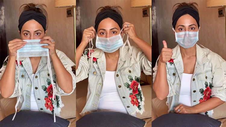 Hina Khan Teaches The Right Way To Wear A Surgical Mask