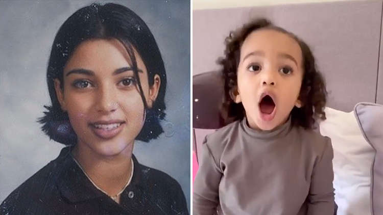 Really Kim Kardashian S 9th Grade Yearbook Pic Just Look Like Daughter Chicago S Twin