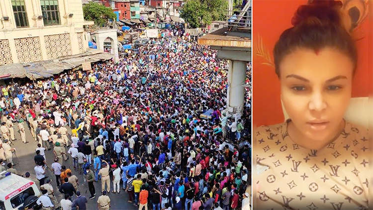 Rakhi Sawant Angry On Large Crowd Outside Bandra Station