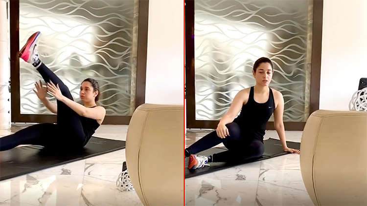 Tamannaah Bhatia's Workout At Home With Trainer On Video Call