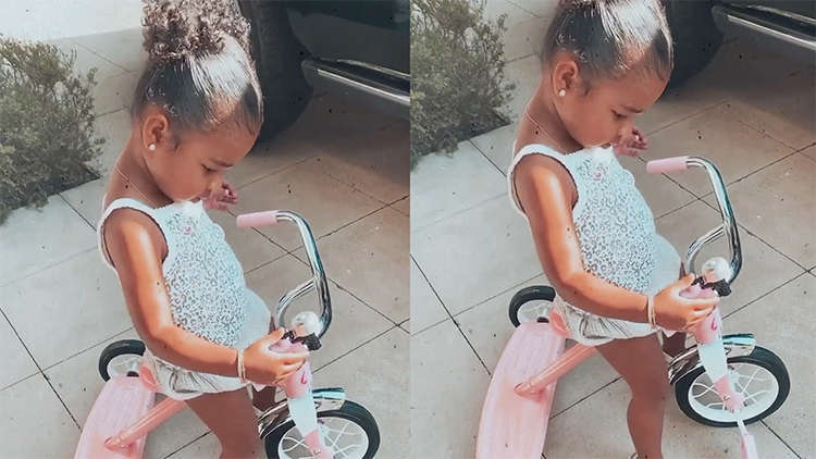 True Thompson Rides Her Pink Tricycle & Looks Cuter Than Ever Before