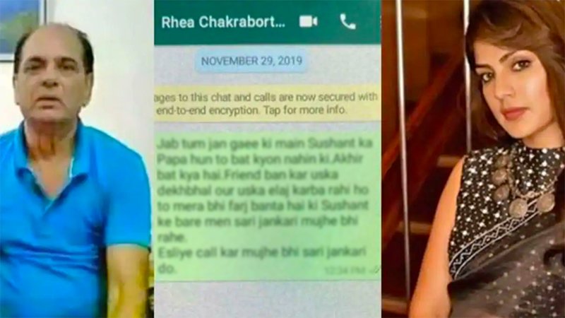 Here's What Sushant's Father Messaged Rhea Chakraborty In Nov 2019