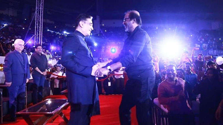 Rajinikanth, Vijay Sethupathi and more attend Kamal Haasan's Ungal Naan