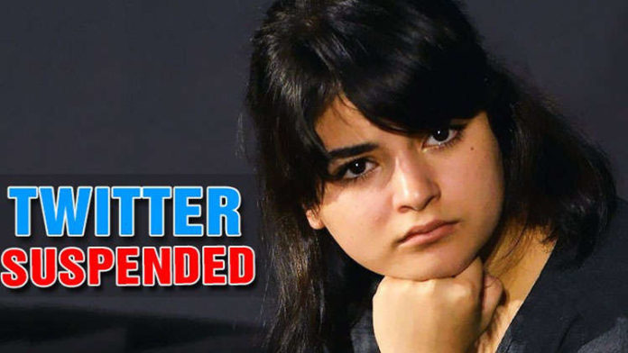 Zaira Wasim's Twitter account suspended. But why?
