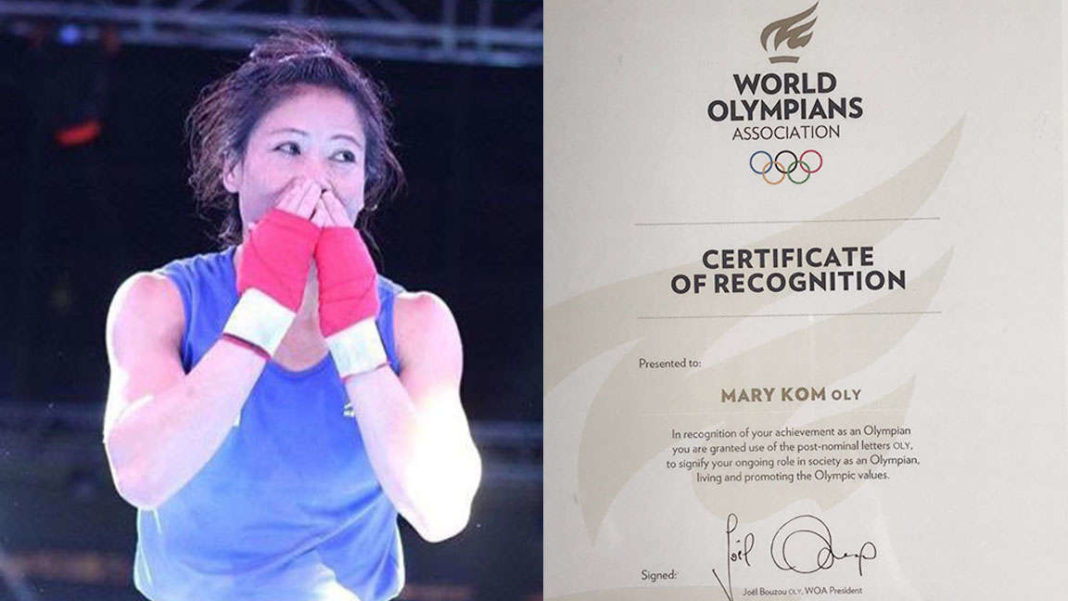 Mary Kom thanks World Olympian Association for 'OLY' title