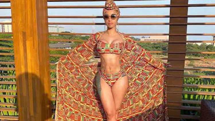 Cardi B Flaunts Her Curves in Gorgeous Print Bikini Before Headlining Livespot X Festival in Africa