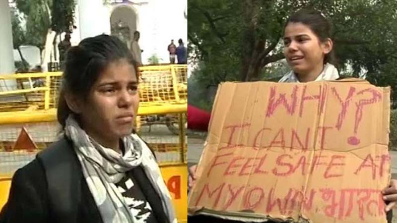 Girl protests alone near Parliament over rape, murder of 27-yr-old; detained