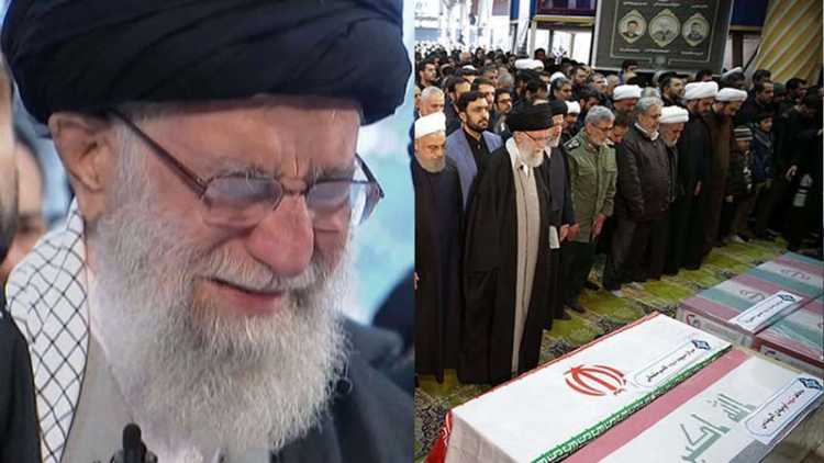 Iran Supreme Leader cries at funeral of General killed in US air strike
