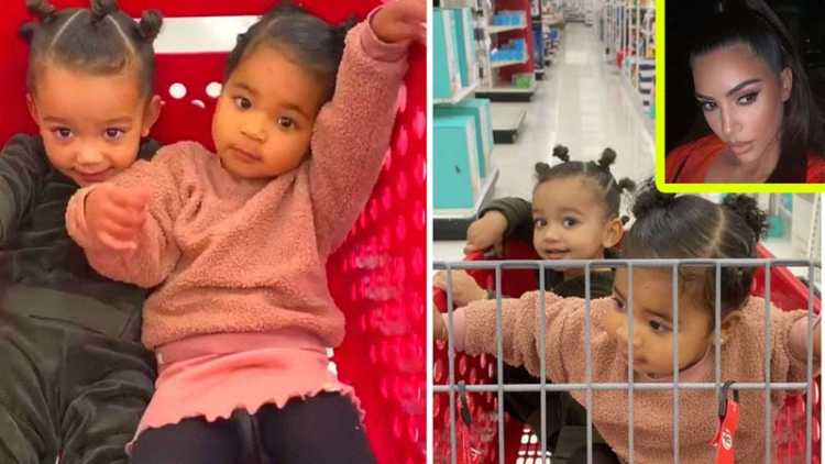 Kim Kardashian Shops At Target With Daughter Chicago West & Niece True Thompson