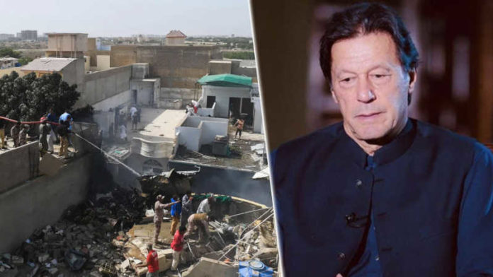 Pakistan PM Imran Khan reacts after PIA flight PK 8303 crashes near Karachi Airport