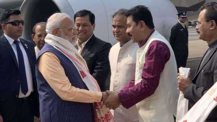 PM Modi lands in Assam, his first visit since CAA implementation